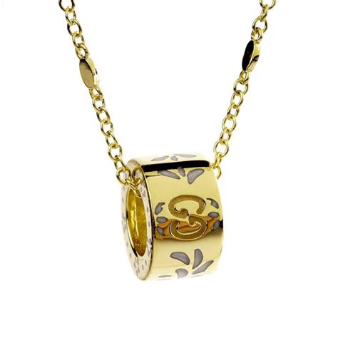 gucci necklace with diamonds|Gucci enamel necklace.